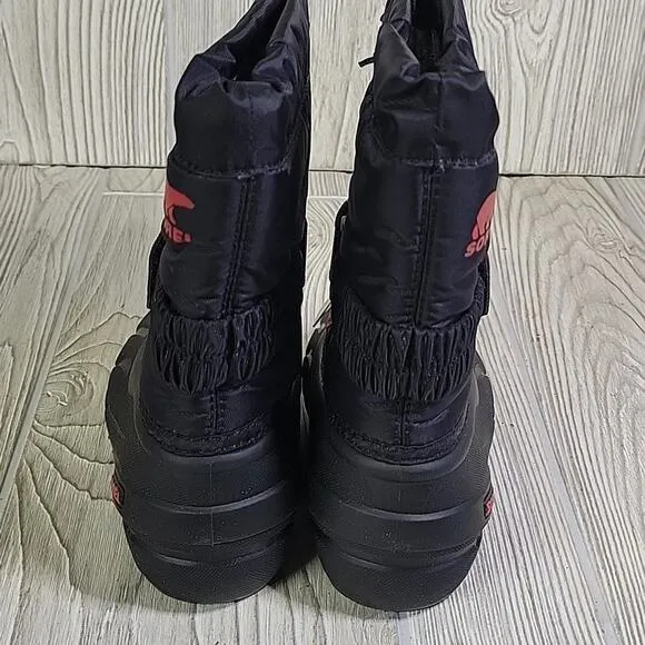 Sorel Kids Flurry Winter Waterproof Snow Boots Black Red Kids Toddler Size 8 NEW