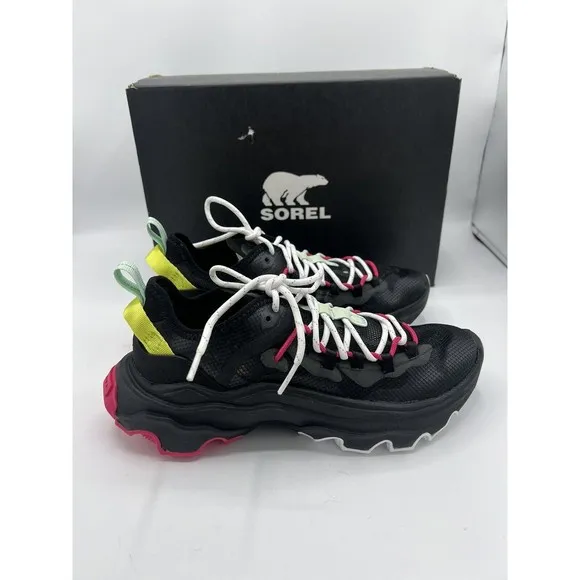 SOREL Kinetic Breakthru Tech Lace BLACK / Chrome Grey Women's Shoes Size 7