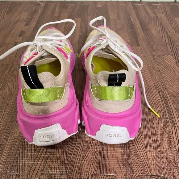 Sorel Kinetic Breakthru Tech Lace Sneakers Bleached Ceramic Fuchsia Fizz 7.5