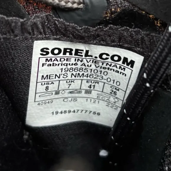 Sorel Men's Kinetic Breakthru Tech Lace Shoes Black Mens 8 NM4623-010