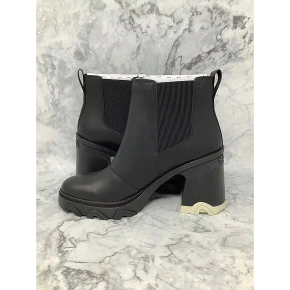 Sorel Sz 8.5 Brex Heeled Ankle Chelsea Boots Leather Waterproof Slip On BR10-18