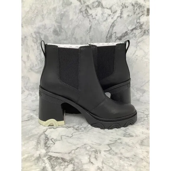 Sorel Sz 8.5 Brex Heeled Ankle Chelsea Boots Leather Waterproof Slip On BR10-18