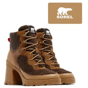 SOREL Tawny Buff &amp; Blackened Brown Brex Cozy Shearling Boots 9.5