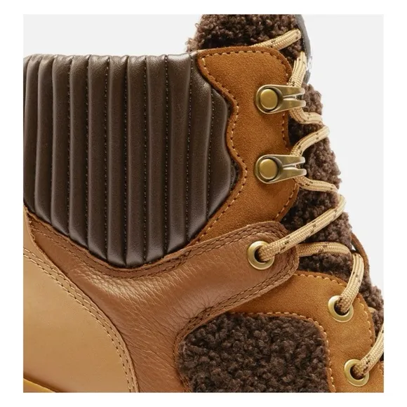SOREL Tawny Buff &amp; Blackened Brown Brex Cozy Shearling Boots 9.5