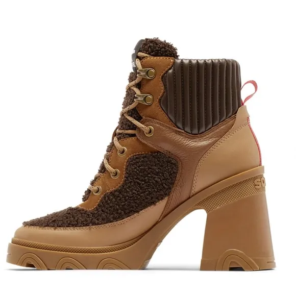 SOREL Tawny Buff &amp; Blackened Brown Brex Cozy Shearling Boots 9.5