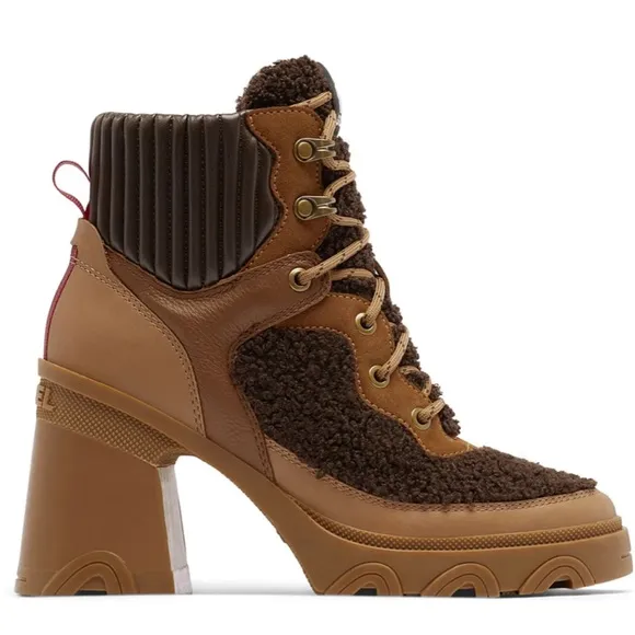 SOREL Tawny Buff &amp; Blackened Brown Brex Cozy Shearling Boots 9.5