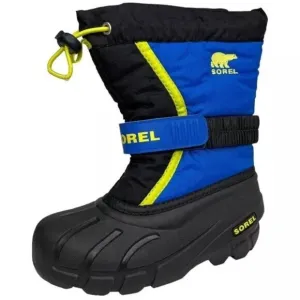 Sorel Toddler Boys Winter Snow Boots Size 9-10 Black Blue Insulated &amp; Waterproof