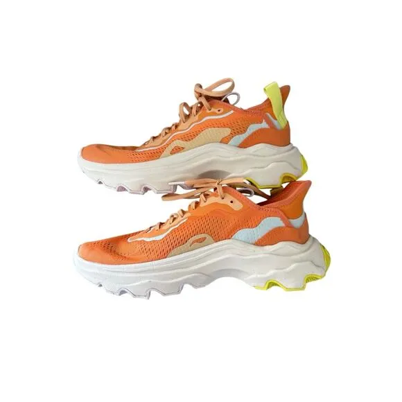 Sorel Womens Orange Yellow Kinetic Breakthru Tech Lace Sneakers Size 8.5