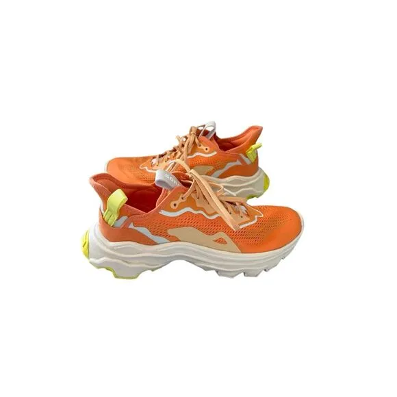 Sorel Womens Orange Yellow Kinetic Breakthru Tech Lace Sneakers Size 8.5