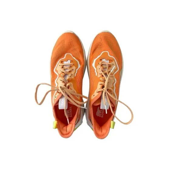 Sorel Womens Orange Yellow Kinetic Breakthru Tech Lace Sneakers Size 8.5