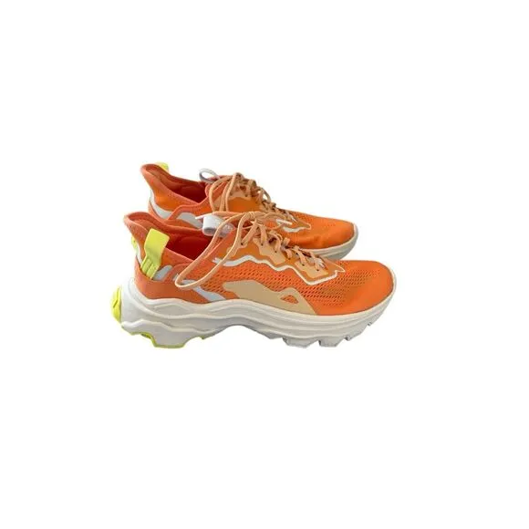 Sorel Womens Orange Yellow Kinetic Breakthru Tech Lace Sneakers Size 8.5
