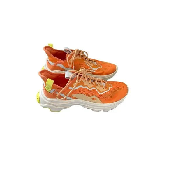 Sorel Womens Orange Yellow Kinetic Breakthru Tech Lace Sneakers Size 8.5