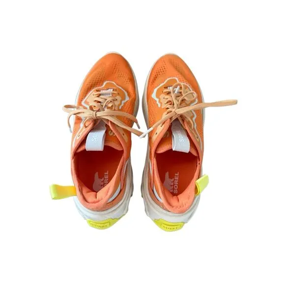 Sorel Womens Orange Yellow Kinetic Breakthru Tech Lace Sneakers Size 8.5