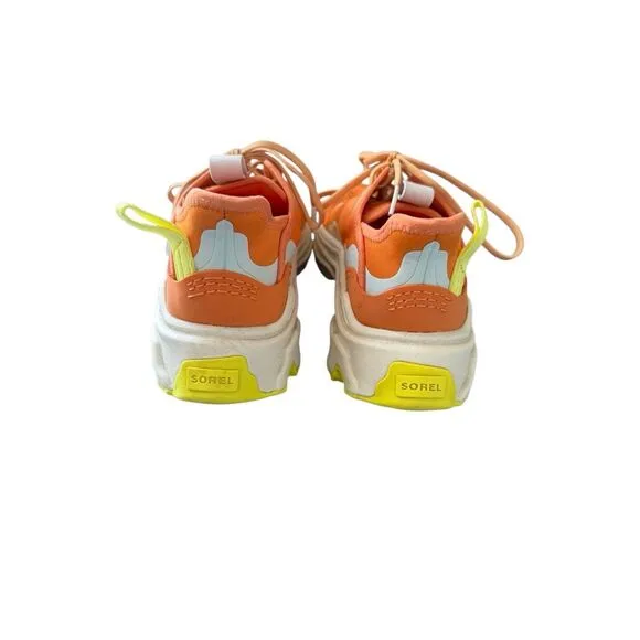 Sorel Womens Orange Yellow Kinetic Breakthru Tech Lace Sneakers Size 8.5