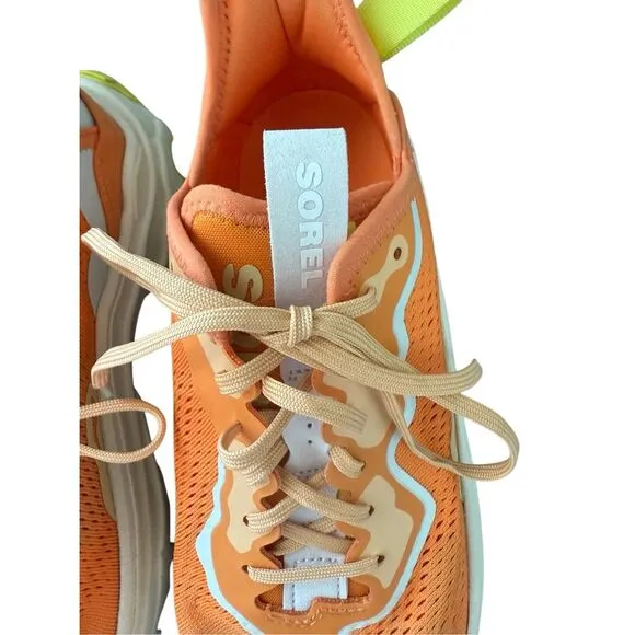 Sorel Womens Orange Yellow Kinetic Breakthru Tech Lace Sneakers Size 8.5