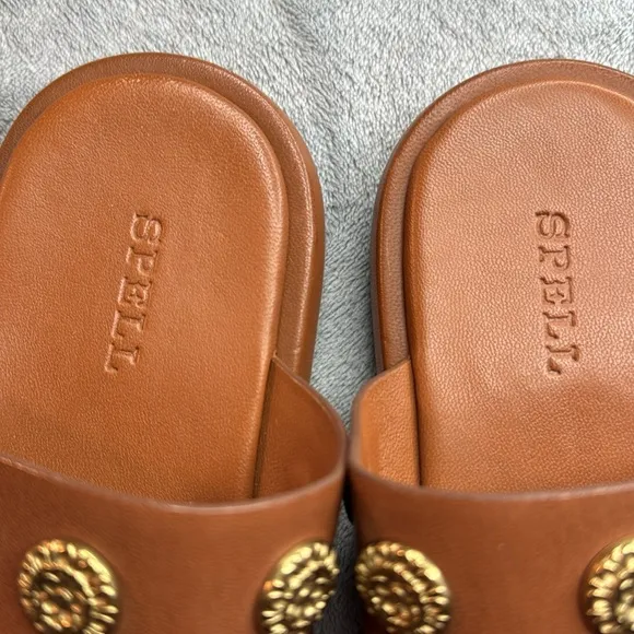 Spell Neverland Leather Sandal Brown Size EU36 US6