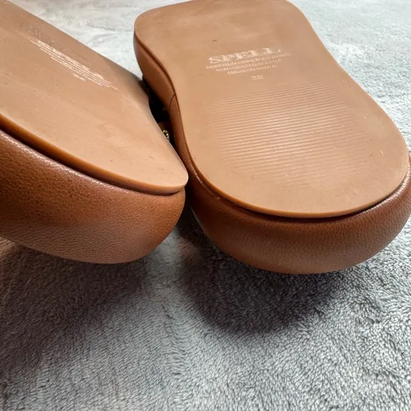 Spell Neverland Leather Sandal Brown Size EU36 US6