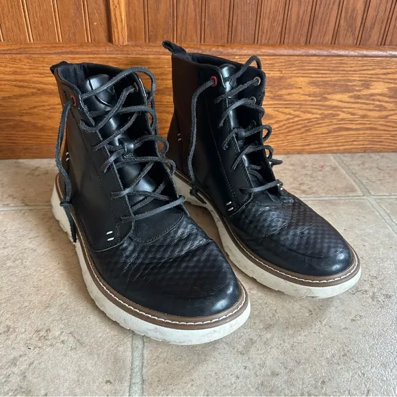 Sperry Element Apron Toe Black High Top Leather Boot 9.5