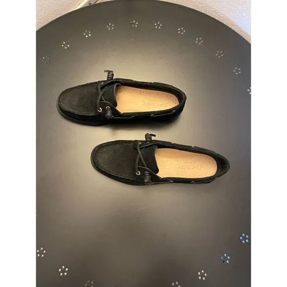 Sperry’s | A\O Vida Serpent Leather Boat Shoe | Black | 6.5