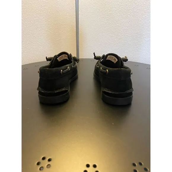 Sperry’s | A\O Vida Serpent Leather Boat Shoe | Black | 6.5