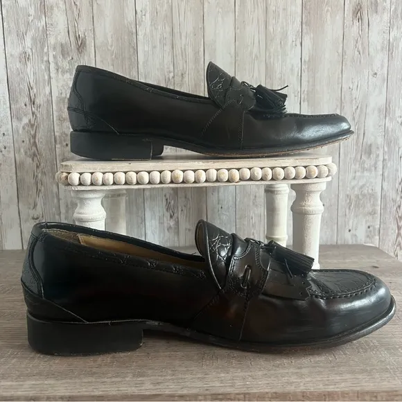Stacy Adams Black Tassel Loafers 11