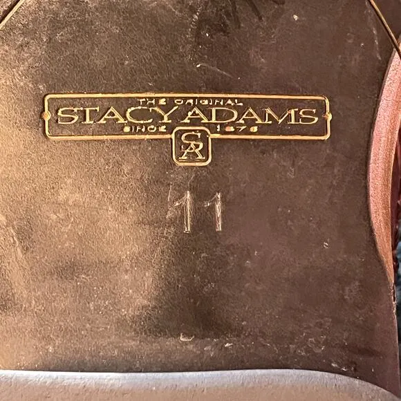 Stacy Adams Croc Embossed Slip On Mens Dress Shoes Size 11 brown Leather Loafers