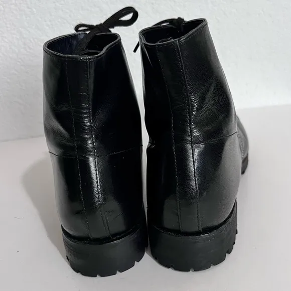 Stacy Adams Madison Cap Toe Black Leather Lace Boots Size 13