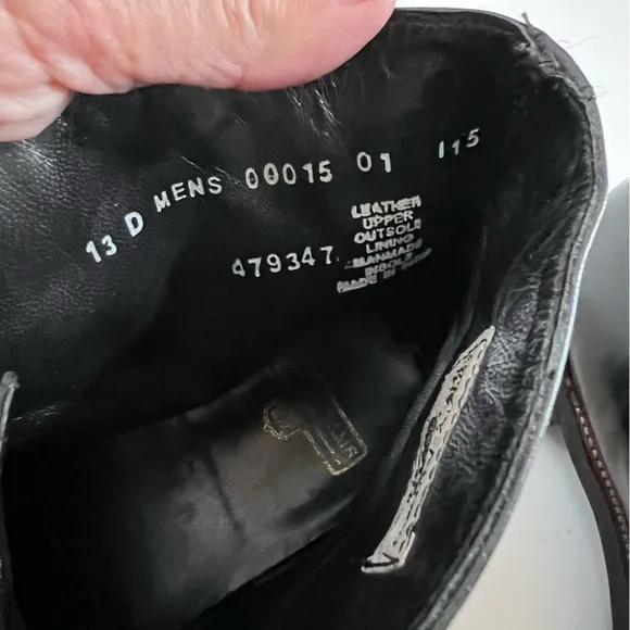 Stacy Adams Madison Cap Toe Black Leather Lace Boots Size 13