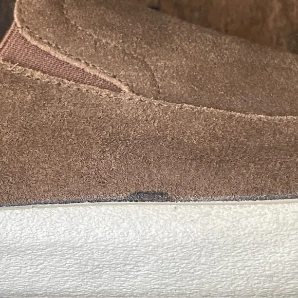 Staheekum Brown Genuine Suede Flip Side Loafers Shoes with Crash Back, size 9.5