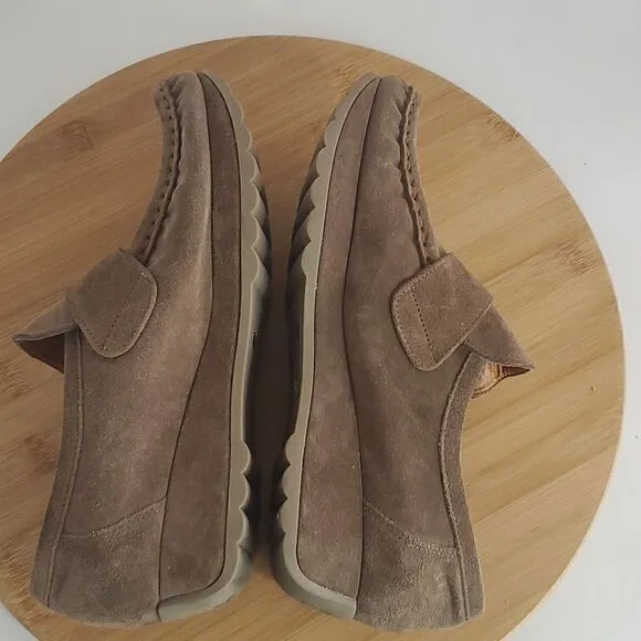 Stephane Kelian Brown Suede Slip On Platform Loafers Women's Shoe Size 38 US 7