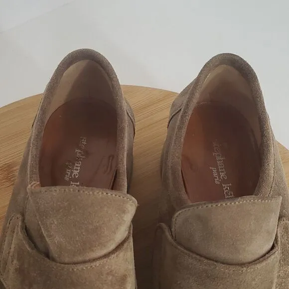 Stephane Kelian Brown Suede Slip On Platform Loafers Women's Shoe Size 38 US 7
