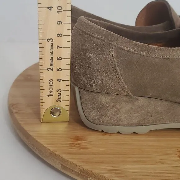 Stephane Kelian Brown Suede Slip On Platform Loafers Women's Shoe Size 38 US 7