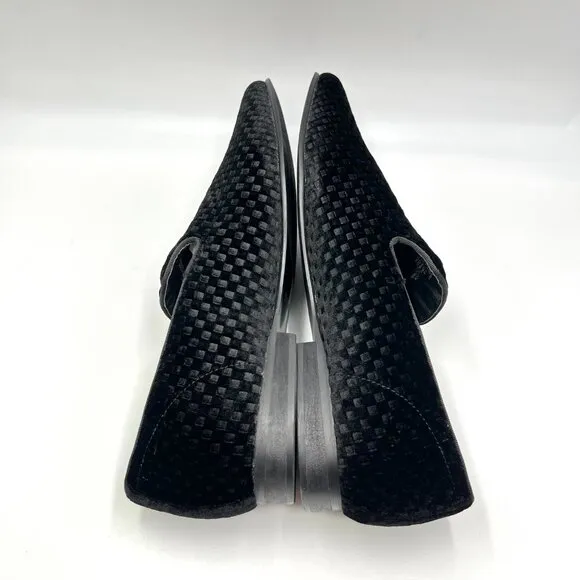 Steve Madden Mens 10.5  Lifted Black Velvet Velour Slip On Loafers Dress Shoes