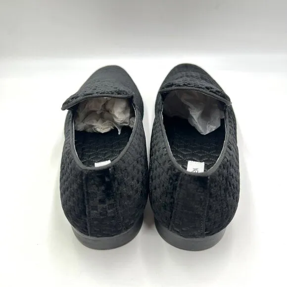 Steve Madden Mens 10.5  Lifted Black Velvet Velour Slip On Loafers Dress Shoes