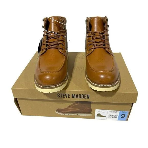 Steve Madden Men's Bleeker Boot Color Cognac Size 9