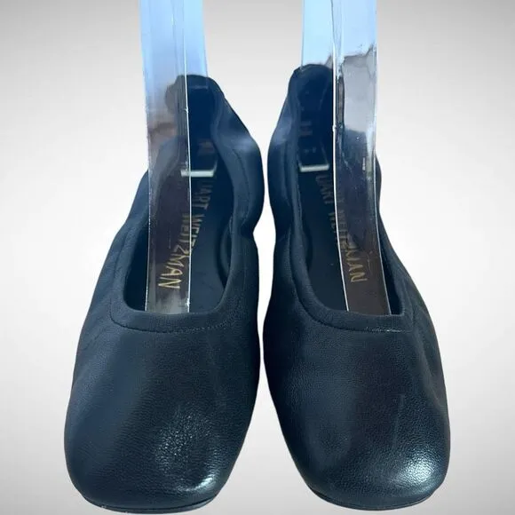 Stuart Weitzman Bardot Leather‎ Ballet Flats Shoe Black Size US 6 EU 36.5 NWOT