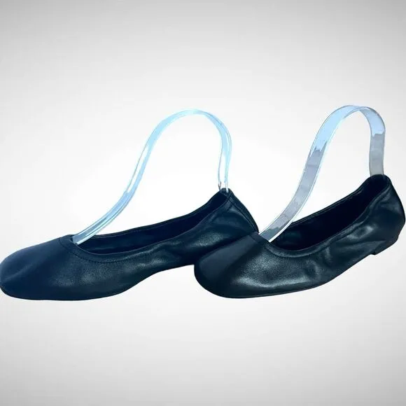 Stuart Weitzman Bardot Leather‎ Ballet Flats Shoe Black Size US 6 EU 36.5 NWOT