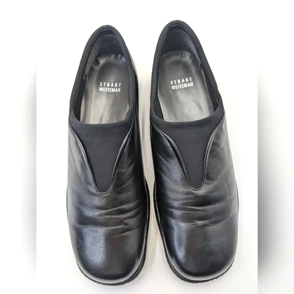Stuart Weitzman Black Leather Loafers Women's Size 8M