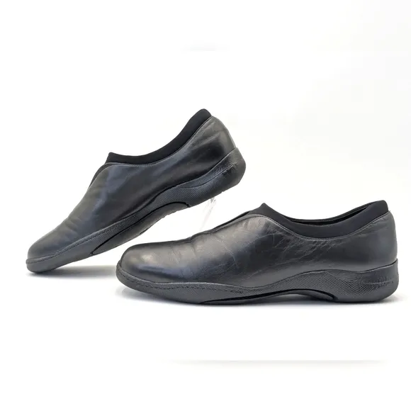 Stuart Weitzman Black Leather Loafers Women's Size 8M