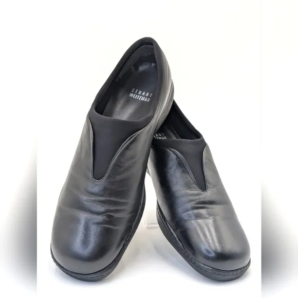 Stuart Weitzman Black Leather Loafers Women's Size 8M