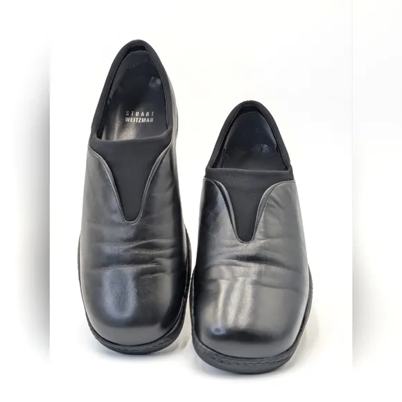 Stuart Weitzman Black Leather Loafers Women's Size 8M