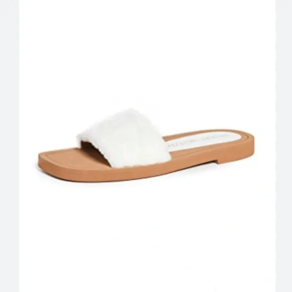 STUART WEITZMAN Cammy Slide Sandal NaturalShearling size 10 new