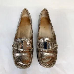 Stuart Weitzman Embossed Leather Loafers Size: 7