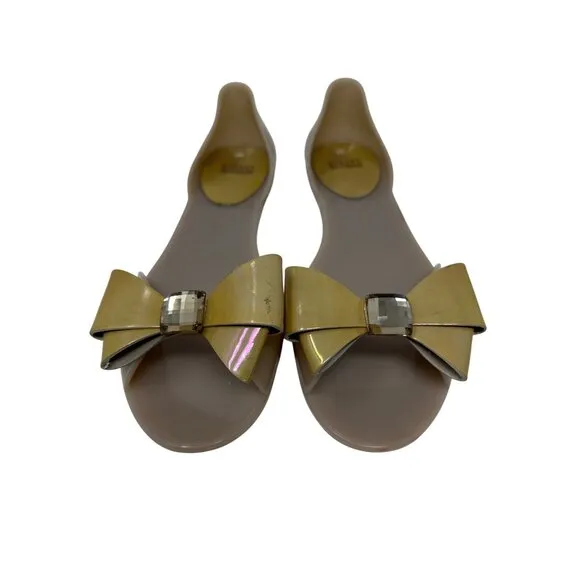 Stuart Weitzman Gemini Glitter Bow Jelly D'orsay Flats Size 41 US 10.5
