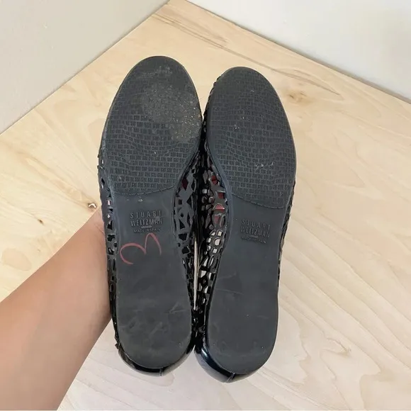 Stuart Weitzman Leather Laser cut Ballet Flats Sz 6.5