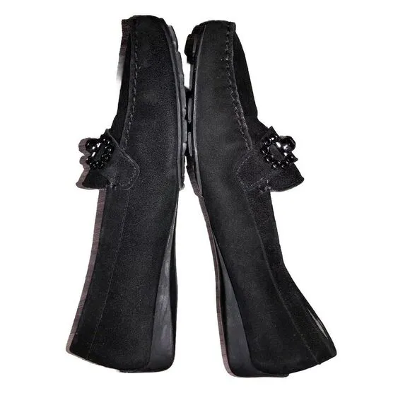 Stuart Weitzman Murphy Moc Embellished Suede Moccasins Loafers  Flats‎ 6.5
