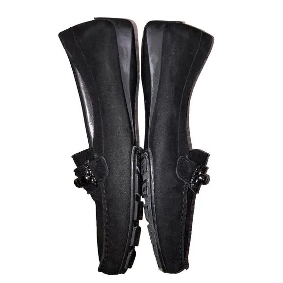 Stuart Weitzman Murphy Moc Embellished Suede Moccasins Loafers  Flats‎ 6.5