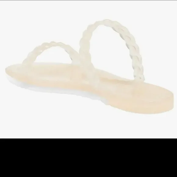 Stuart Weitzman women's sandals beige open toe flats Braida size 9B