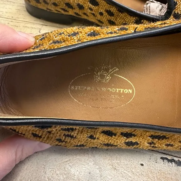 Stubbs &amp; Wootton Cheetah Leopard Needlepoint Loafers Size 9