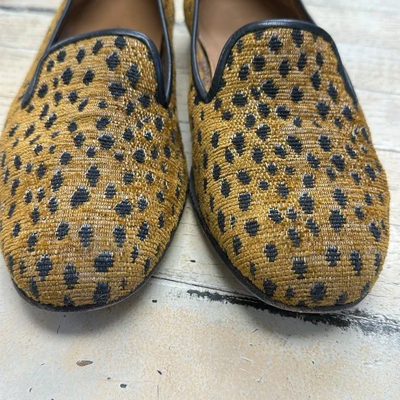 Stubbs &amp; Wootton Cheetah Leopard Needlepoint Loafers Size 9